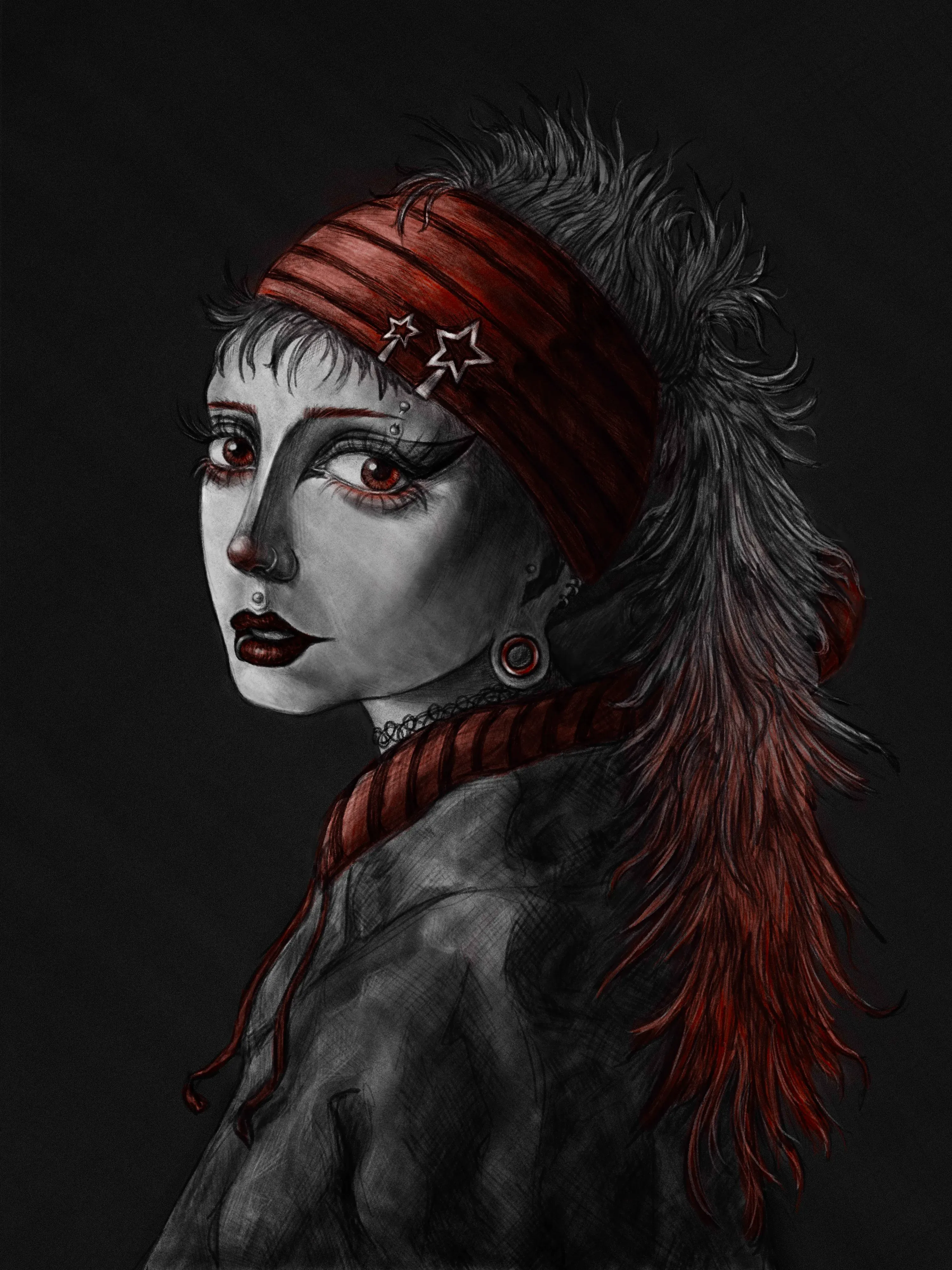 the girl with the stretched ears-2025-digital