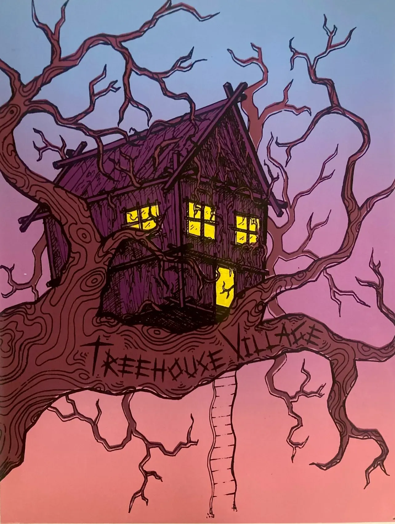treehouse village-2024-screenprint